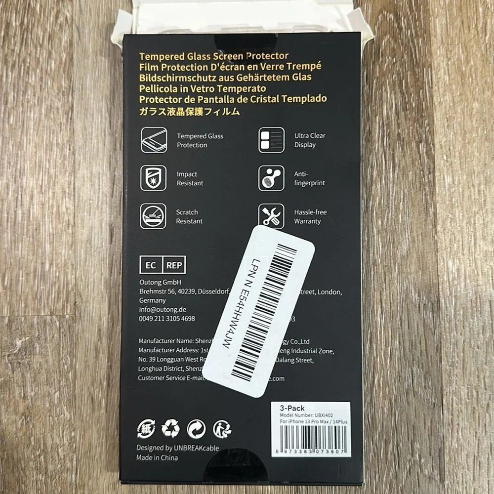Unbreakable 3 pack of iPhone 13 Pro Max / 14 plus screen protectors